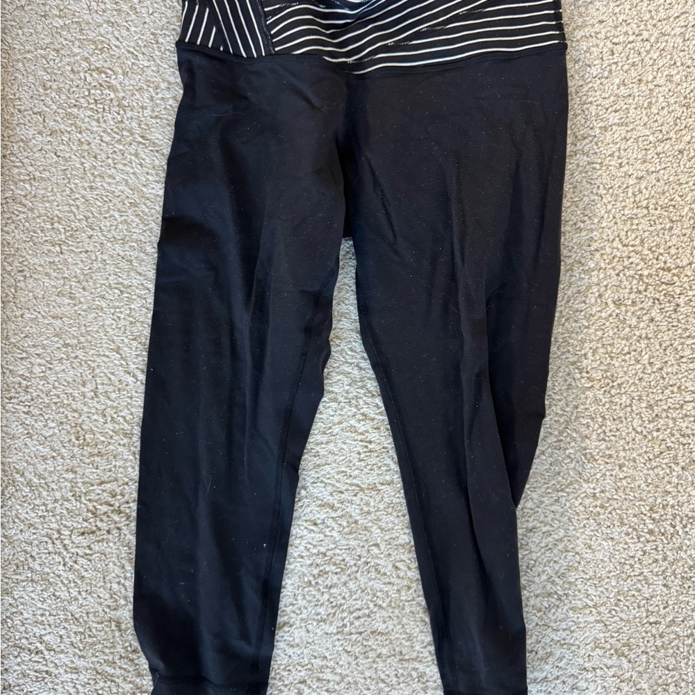 Black and White Striped Leggings
